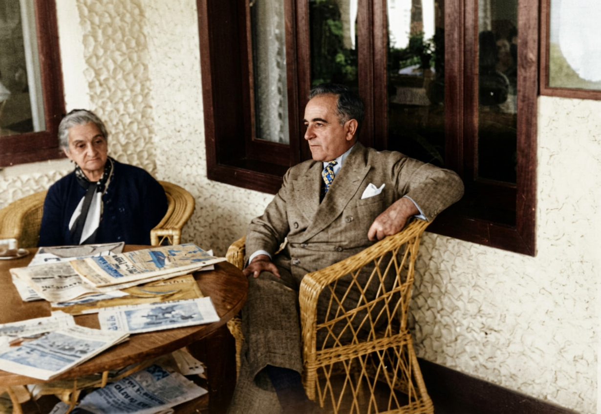 Maria Luiza de Rezende Tostes e Getúlio Vargas na Fazenda São Mateus, 1936. Acervo Pedro Lorenzo Raggio Neto.